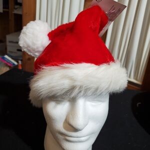 Festive Red Santa Hat with White Trim